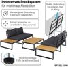 STEELSØN 'Zandra' Gartenlounge Set, aus Aluminium und Akazienholz, schwarz/anthrazit, umbaubares Gartenmöbel Set mit Tisch Bild 3