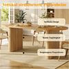 i@home Esstisch Ausziehbarer Esstisch 120-160cm, ovaler Holztisch mit vertikaler Struktur, belastbar bis 60kg, 3 Farben Bild 4