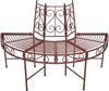 Baumbank TINA - Stahl Schwarz-braun 80x63x122cm | Gartenbank Baumbank-Halbkreis wetterfest Terrassenbank Sitzbank Outdoor Bild 1
