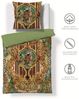 Fleuresse Mako-Satin Bettwäsche 135x200 Leo Ornamente grün gelb braun 114463-03 Bild 4