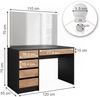 Schminktisch Sherry Anthrazit/Goldkraft Eiche 120 x 75 cm mit Spiegel & LED-Beleuchtung Vicco Bild 3