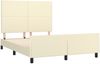 Doppelbett, Polsterbett mit Kopfteil Kunstleder Creme 140x190 cm Bild 4