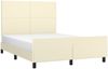 Doppelbett, Polsterbett mit Kopfteil Kunstleder Creme 140x190 cm Bild 3