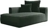Vente-unique - PINETA Chaise longue Samt Grün - B 115 cm x H 67 cm x L 180 cm Bild 4