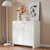 Tongtong Kommode mit 2 Türen, Highboard, Standschrank, Creme-Weiß, Maße: 80 x 40 x 80cm Bild 3