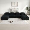 Ecksofa Sitzfläche Black aus Cordstoff, rahmenlos mit 32D Kaltschaum und ergonomischen Armlehnen,388x178x75 cm Bild 2