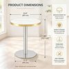 Moderner Runder Beistelltisch, Marmor-Optik Tischplatte mit Goldenem Rand, Stabiles Metallgestell in Schwarz/Gold/silbernem, Ideal als Couchtisch Bild 3