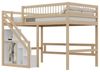 Flieks Hochbett Massivholz Einzelbett Kinderbett 90x200cm mit Stauraumtreppe Bild 4