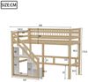 Flieks Hochbett Massivholz Einzelbett Kinderbett 90x200cm mit Stauraumtreppe Bild 3