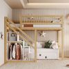 Flieks Hochbett Massivholz Einzelbett Kinderbett 90x200cm mit Stauraumtreppe Bild 2