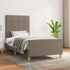 Bettgestell mit Kopfteil Taupe Stoff, 90x190 cm Bild 1