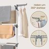 SONGMICS Wäscheständer, Standtrockner 4 Ebenen, Flügelwäscheständer, klappbare Flügel, mit Rollen, 63,5 x 125,5 x 173 cm, groß, einfacher Aufbau Bild 3