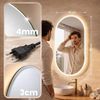 CLP Badspiegel oval rahmenloser Wandspiegel dimmbar mit LED-Beleuchtung Barbora,80x50 cm Bild 2