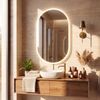 CLP Badspiegel oval rahmenloser Wandspiegel dimmbar mit LED-Beleuchtung Barbora,80x50 cm Bild 3