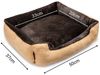 lionto Hundebett mit Wendekissen und Rutschfester Unterseite, Robustes Heimtierkissen mit tiefem Einstieg für Hunde und Katzen jeden Alters, 50x37 cm, kuscheliges Hundekissen, beige/braun Bild 2