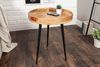 Eleganter Mangoholz Beistelltisch ARTE natural 45cm schwarze Metallbeine Bild 3