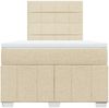 vidaXL Boxspringbett mit Matratze Creme 120x190 cm Stoff 3293912 Bild 5