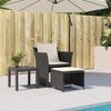 vidaXL Gartenstuhl mit Fußhocker Schwarz Poly Rattan 368616 Bild 3