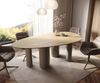 Esstisch Edge Oval 220x120 Keramik Laminam® Sabbia Eichefarbig Pilier Metall Effektfinish Titan Bild 1
