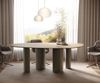 Esstisch Edge Oval 220x120 Keramik Laminam® Sabbia Eichefarbig Pilier Metall Effektfinish Titan Bild 2