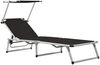 vidaXL Klappbare Sonnenliegen mit Dach 2 Stk. Alu Textilene Schwarz 312458 Bild 2