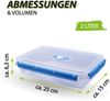 Frischhaltedosen für Lebensmittel ( 2 L ) - 2er Pack "Blau" - Vorratsdose luftdicht, Aufbewahrungsbox Meal Prep Box, Brotdose, BPA Frei Bild 3