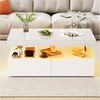 Furnishings Home Couchtisch Schreibtisch Beistelltisch LED (Hochglänzender quadratischer, 104x53x46 cm), Mit Schubladen und 16-farbigen variablen LED-Leuchten Bild 3