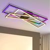 Nettlife LED Deckenleuchte Schwarz RGB Farbwechsel Dimmbar Wohnzimmer 36W Modern Rechteckig, Dimmbar,RGB Bild 5