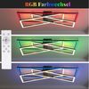 Nettlife LED Deckenleuchte Schwarz RGB Farbwechsel Dimmbar Wohnzimmer 36W Modern Rechteckig, Dimmbar,RGB Bild 2