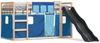 vidaXL Etagenbett mit Rutsche und Gardinen Blau 90x190 cm 3284126 Bild 2