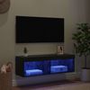 vidaXL TV-Wandschrank mit LED Schwarz Eichen-Optik 100 x 30 x 30 cm 882969 Bild 5
