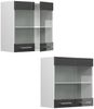 Küchenglasschrank R-Line Anthrazit Hochglanz 60 cm Vicco Bild 5