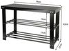 JEOBEST Schuhbank Schuhregal, Bambus Schuhbank mit 3 Ablagen, für 6-8 Paar Schuhe, Platzsparend 70 x 27 x 42 cm Bild 4