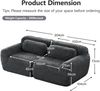 Flieks 2-Sitzer Sofa, rahmenlos modular Sofa mit 2 Kissen, rutschfester Boden, Plüsch, Grau Bild 4