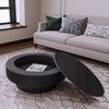 OKWISH Couchtisch Runder Couchtisch 75cm mit Stauraum, Holz furniert (Packung, 1-St, Moderner Beistelltisch und Teetisch in moderner schwarzer Optik), Geeignet für Wohnzimmer, Schlafzimmer, Wohnung und Büro Bild 4