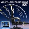 GTPLAYER Gaming-Stuhl Stoff Gaming Chair Ergonomisch Bürostuh PC Stuhl, 150kg Belastbarkeit, Schreibtischstuh mit Federsitzkissen und Fußstütze Bild 4