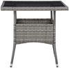 vidaXL Garten-Esstisch Grau Poly Rattan und Glas 46178 Bild 2