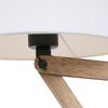 Tischleuchte Holzlampe, Textilschirm, braun weiß, H 83 cm Bild 5