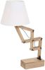 Tischleuchte Holzlampe, Textilschirm, braun weiß, H 83 cm Bild 4