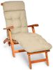 Beautissu Polsterauflage 2X Bequeme Liegenauflage Deckchair, 200 x 50 x 8 cm, Natur, Gartenliege Auflage mit Schaumflockenfüllung – Polster für Liegestuhl Bild 2