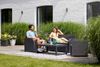 Dmora Loungeset für draußen Joliette, Outdoor-Lounge mit Couchtisch, Terrassenset mit Kissen, 129x62 h77 cm, Anthrazit Bild 5