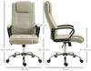 Schreibtischstuhl 62 x 76 x 110-119 cm, Polyester in Leinenoptik, höhenverstellbar, Beige, 1 Stück Bild 2