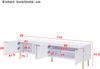 TV-Schrank 170x35x47,5 cm, weiß, mit 3D-Türdesign, goldenen Griffen und Metallfüßen Bild 4