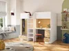 Vente-unique - CINAMO Bett Holz, Platte BeigeWeiß - B 120,8 cm x H 162,3 cm x L 196 cm Bild 3