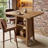 Tribesigns Bartisch 80 cm quadratischer Küchentisch mit Stauraum, 3-stufiger Stehtisch (kleiner Landhaus-Kaffeetisch aus Holz, Kücheninsel) Bild 2