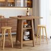 Tribesigns Bartisch 80 cm quadratischer Küchentisch mit Stauraum, 3-stufiger Stehtisch (kleiner Landhaus-Kaffeetisch aus Holz, Kücheninsel) Bild 4