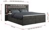 Boxspringbett - Doppelbett mit Multipocket-Matratze und LED - GOLD-6 - 160x200cm - Dunkelgrau Velours - H3 Bild 5