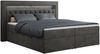 Boxspringbett - Doppelbett mit Multipocket-Matratze und LED - GOLD-6 - 160x200cm - Dunkelgrau Velours - H3 Bild 3