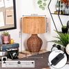 hofstein Tischleuchte Tischlampe aus Rattan/Korbgeflecht/Kork in Natur/Braun, ohne Leuchtmittel, Leuchte im Retro/Vintage-Design, mit Schalter am Kabel, E27 Bild 3