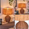 hofstein Tischleuchte Tischlampe aus Rattan/Korbgeflecht/Kork in Natur/Braun, ohne Leuchtmittel, Leuchte im Retro/Vintage-Design, mit Schalter am Kabel, E27 Bild 5